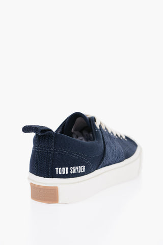 TODD SNYDER Suede And Fabric Low-Top Sneakers