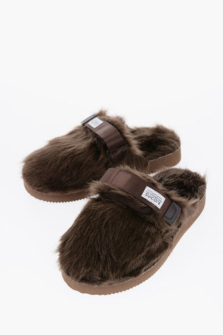 Solid Color Faux Fur ZAVO Sandals