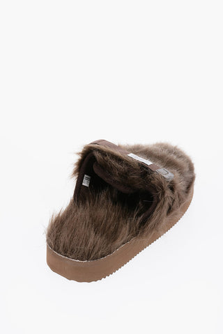 Solid Color Faux Fur ZAVO Sandals