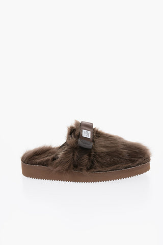 Solid Color Faux Fur ZAVO Sandals