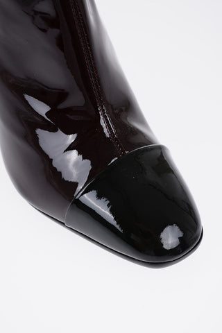 Patent Letaher Ankle Boots with Heel 8,5cm
