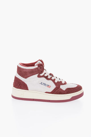 Leather and Suede Two-Tone Sneakers