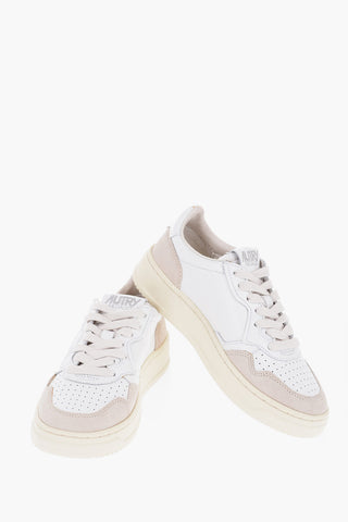 Leather Low-Top Snealers with Suede Details