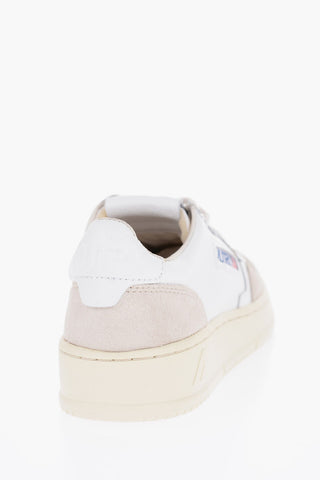 Leather Low-Top Snealers with Suede Details