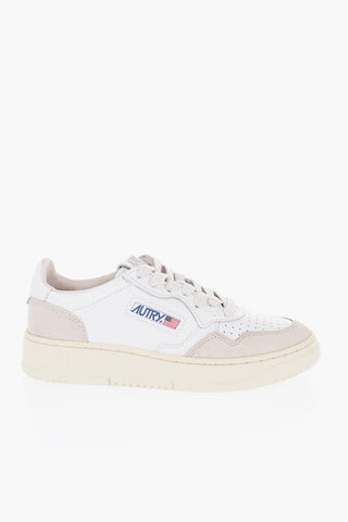 Leather Low-Top Snealers with Suede Details