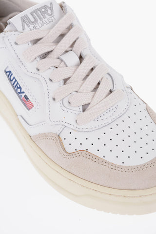 Leather Low-Top Snealers with Suede Details