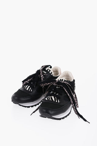 Sneakers Basse JAZZ TRIPLE in Pelle e Nylon con Dettaglio in Cavallino a Fantasia Animalier