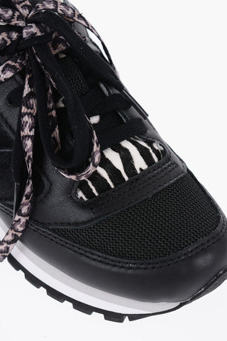Sneakers Basse JAZZ TRIPLE in Pelle e Nylon con Dettaglio in Cavallino a Fantasia Animalier