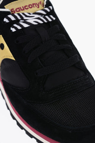 Suede and Nylon JAZZ TRIPLE Low Top Sneakers with Animal Patterned Detail