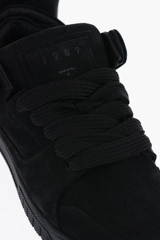 Low-Top Suede Sneakers in Solid Color