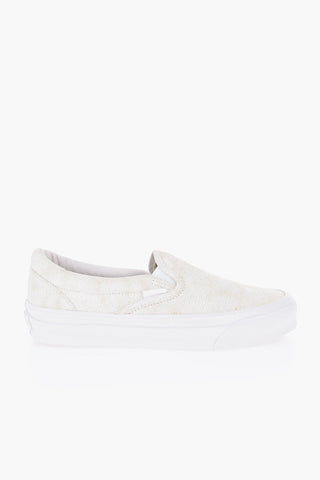 Solid Color Fabric Slip On Sneakers