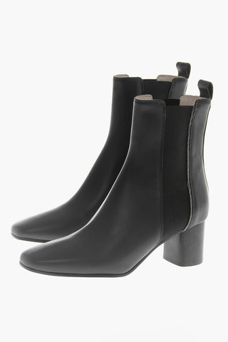 Leather Chelsea Booties Heel 6 cm