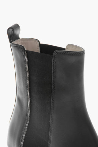Leather Chelsea Booties Heel 6 cm