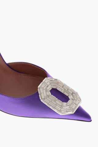 Slingback Pointed Satin Pumps 10 cm