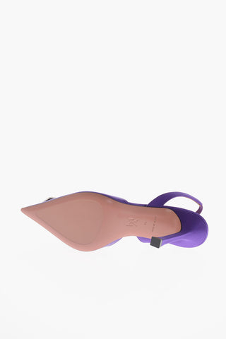 Slingback Pointed Satin Pumps 10 cm