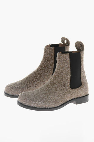 Stivali Chelsea In Fuzzy Suede