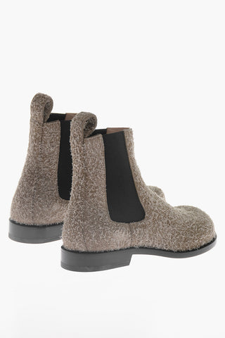 Stivali Chelsea In Fuzzy Suede