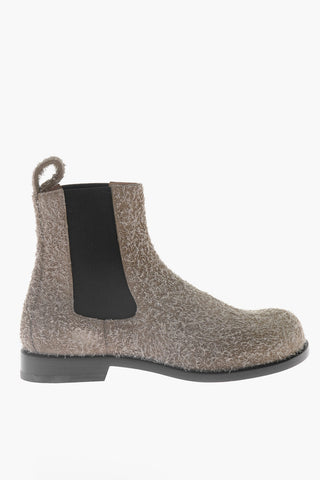 Stivali Chelsea In Fuzzy Suede