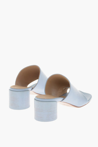 MM6 Open-Toe Leather Mules With Round Heel 6 cm