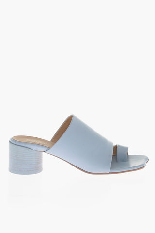MM6 Open-Toe Leather Mules With Round Heel 6 cm
