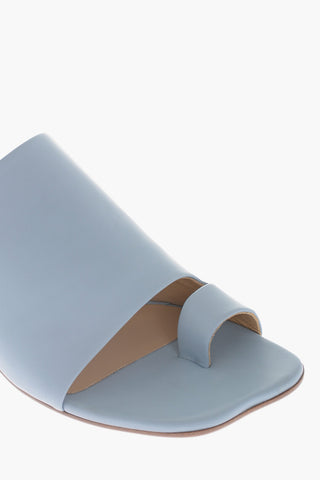 MM6 Open-Toe Leather Mules With Round Heel 6 cm