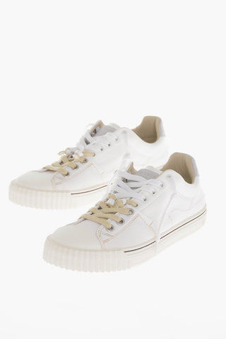 MM22 Low-Top Leather Sneakers With Raw Cut Details