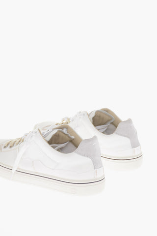 MM22 Low-Top Leather Sneakers With Raw Cut Details
