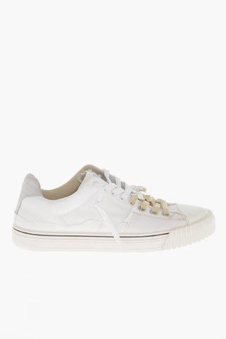 MM22 Low-Top Leather Sneakers With Raw Cut Details
