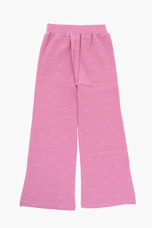 Einfarbige ausgestellte Hose mit Allover-Logo