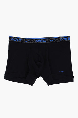 Set 3 Boxer in Tinta Unita con Logo a Contrasto