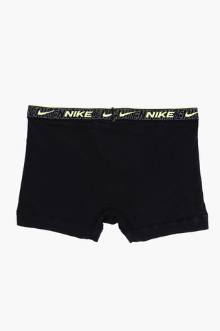 Set 3 Boxer in Tinta Unita con Logo a Contrasto