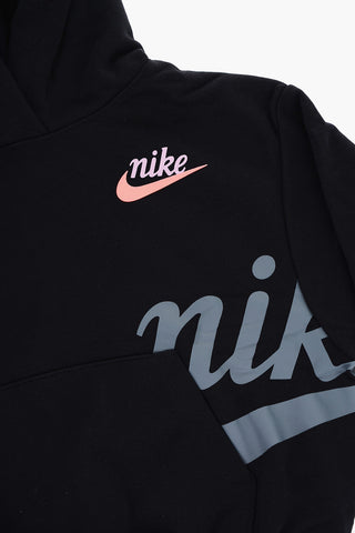 Felpa Hoodie in Misto Cotone con Tasca a Toppa