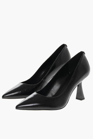 Pointed Leather Pumps With Spool Heel 9 cm