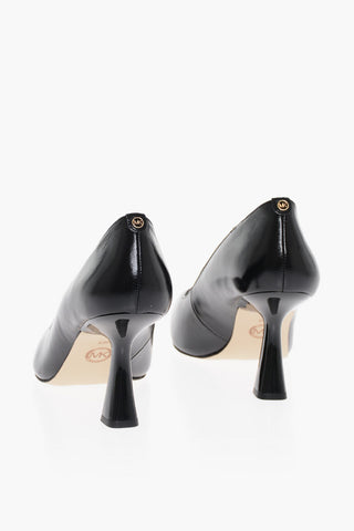 Pointed Leather Pumps With Spool Heel 9 cm