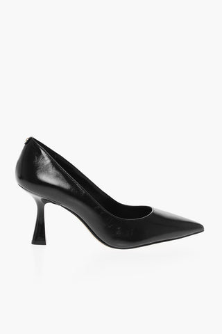 Pointed Leather Pumps With Spool Heel 9 cm