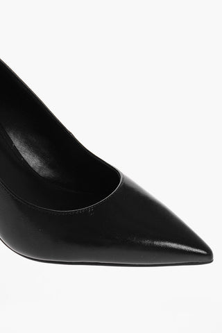 Pointed Leather Pumps With Spool Heel 9 cm
