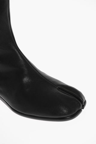 Hammered Leather Tabi Boots