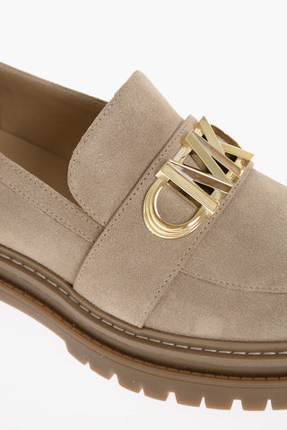 Suede Leather Loafers With tank Sole