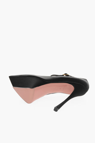 Platform Pointed Satin Pumps Heel 16 cm