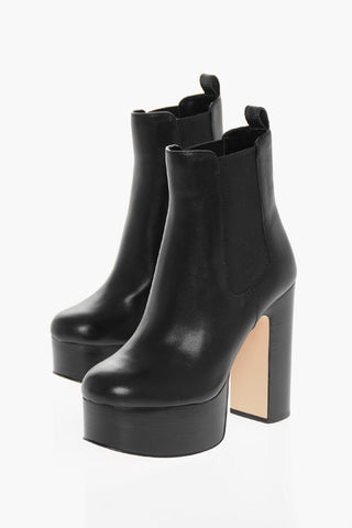 Leather Chelsea Boots Heel 12 cm