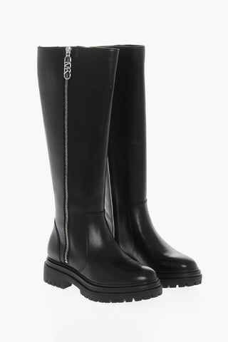 Stivali In Pelle Con Dettagli Zip