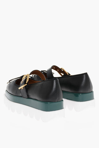 Platform Sole Leather Ballerinas