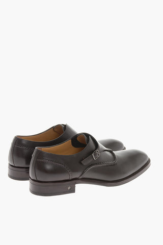 Solid Color Leather SANT'EULALIA Monk Shoes