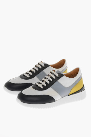 Technical Fabric and Leather BURANO Low Top Sneakers