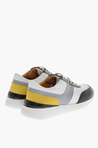 Technical Fabric and Leather BURANO Low Top Sneakers