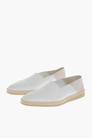 Braided Leather Espadrilles with Suede Detail