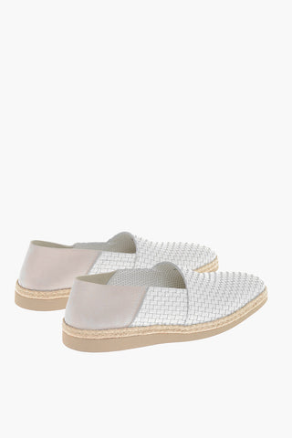 Braided Leather Espadrilles with Suede Detail