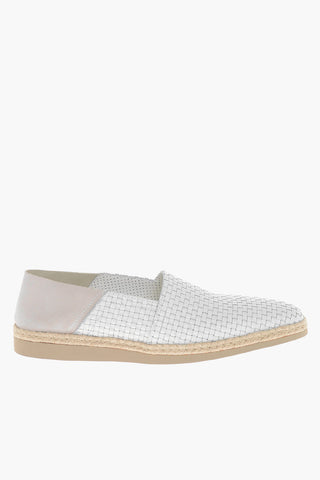 Braided Leather Espadrilles with Suede Detail