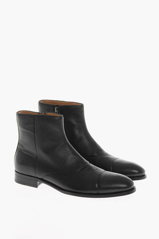 Stivaletti In Pelle Martellata con Zip