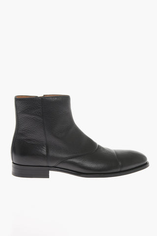 Stivaletti In Pelle Martellata con Zip